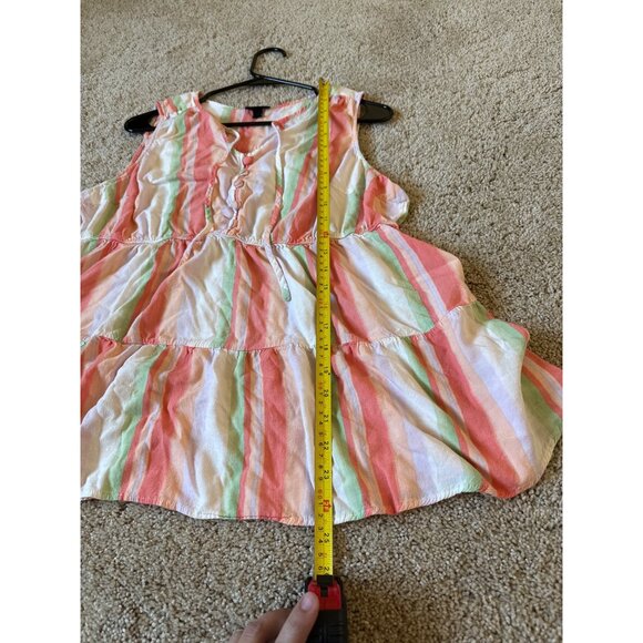 Torrid Rayon Slub Button-Front Tiered Babydoll Tank Multi-Color Size 1 Plus Size - Picture 6 of 6